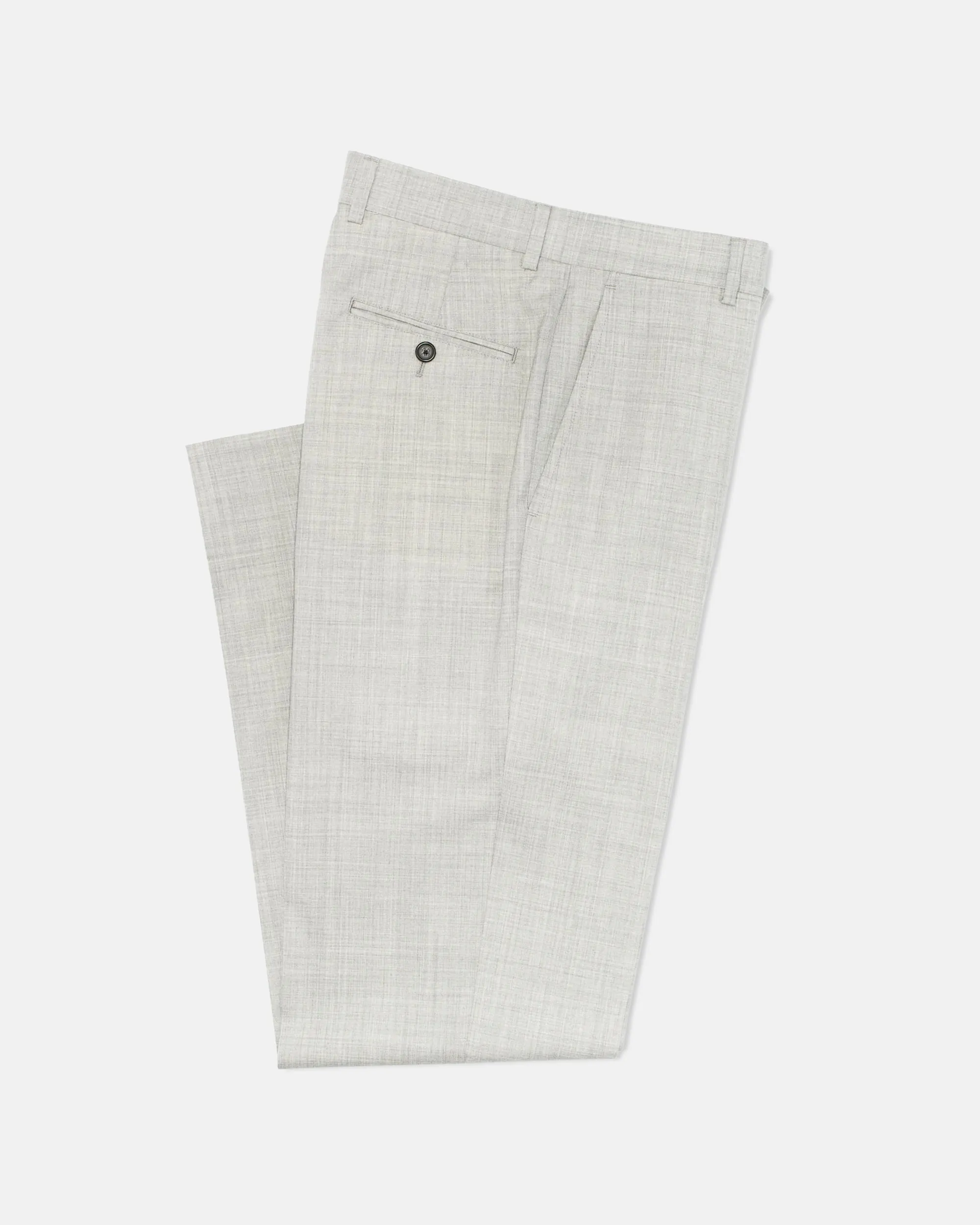 Active Fit Made-in-Canada  Light Grey Tropical Wool Trouser