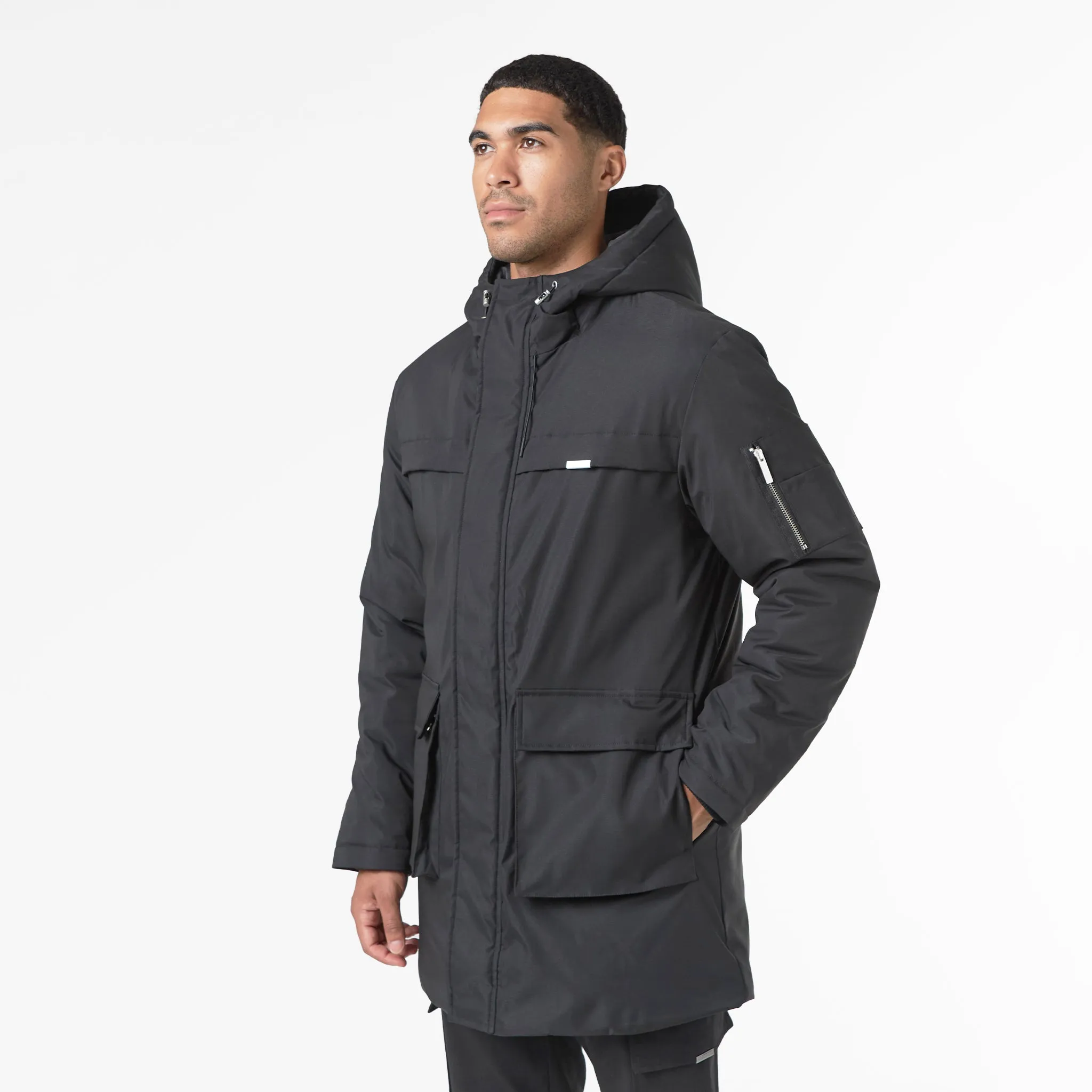Ultra Soft Brushed Interior Smart Parka Jacket | Black