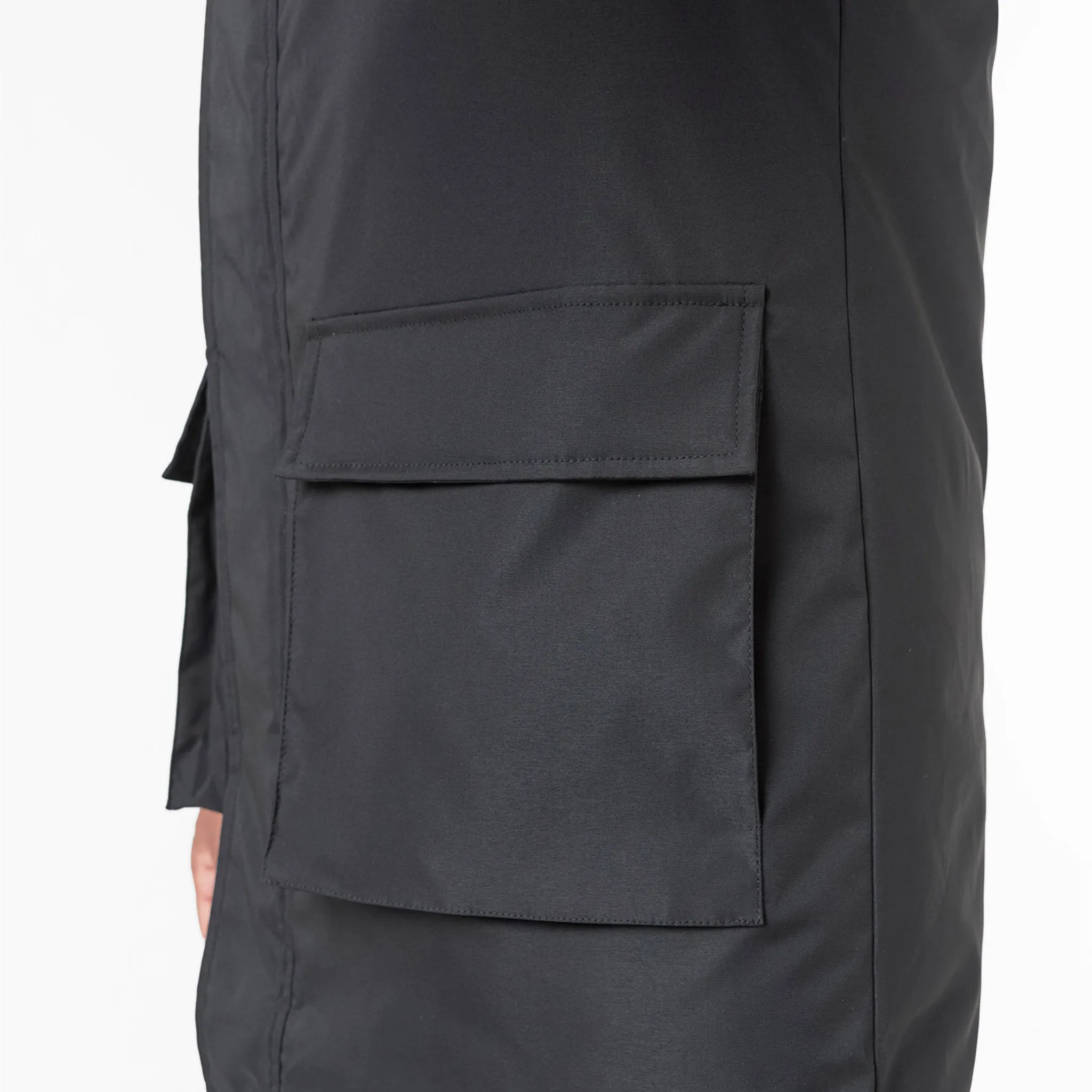 Cozy Hood Detail Smart Parka Jacket | Black