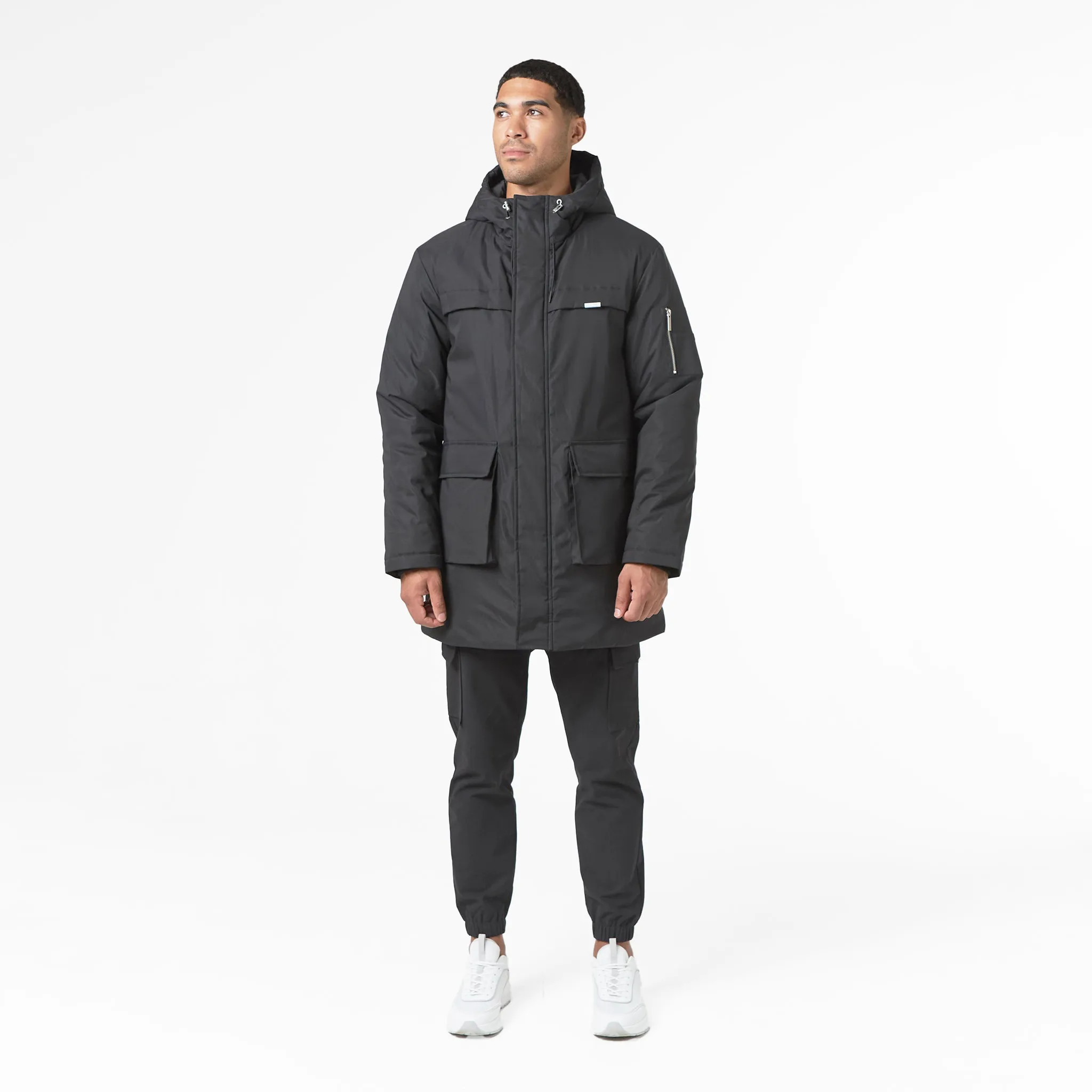 QuickRelease Buckles Sport Fit Smart Parka Jacket | Black