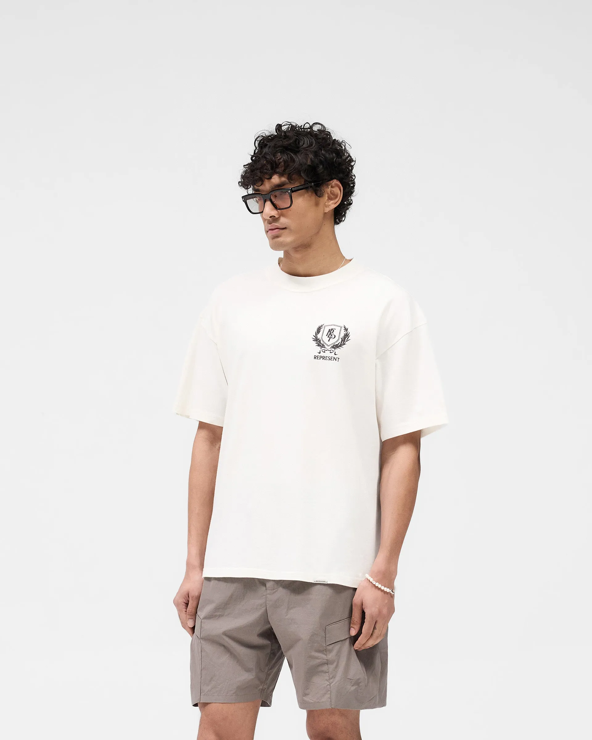 Crest T-Shirt - Flat White Easy and Relaxed