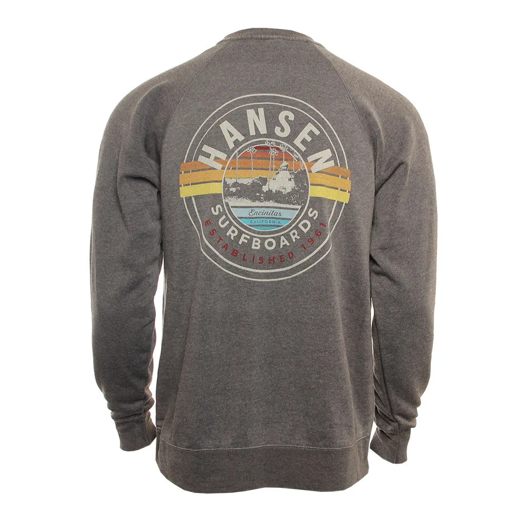 Hansen Mens Sweatshirt End Game Crew Ribbed Cuffs Layered
