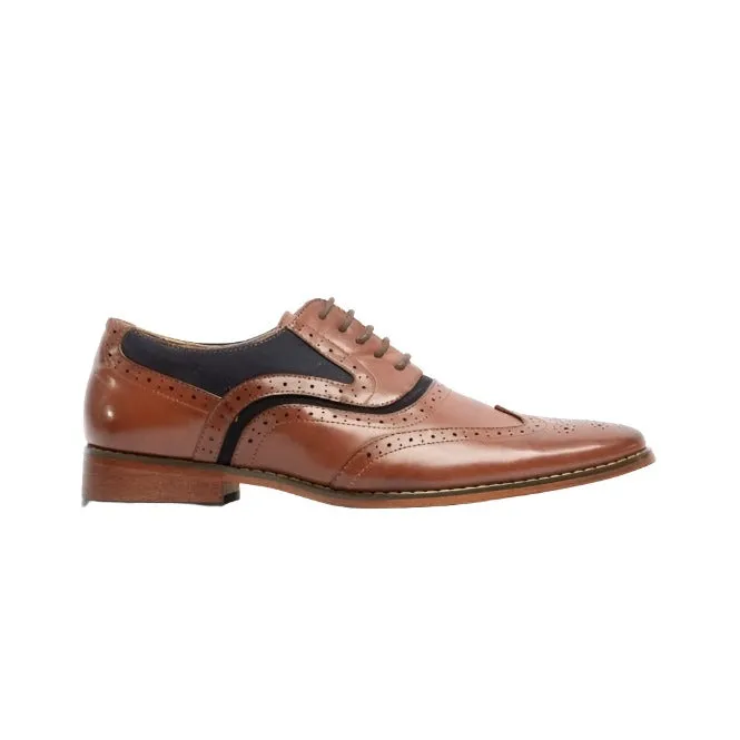 Tailored Office Goor Mens Shoe M499B Brown/Navy