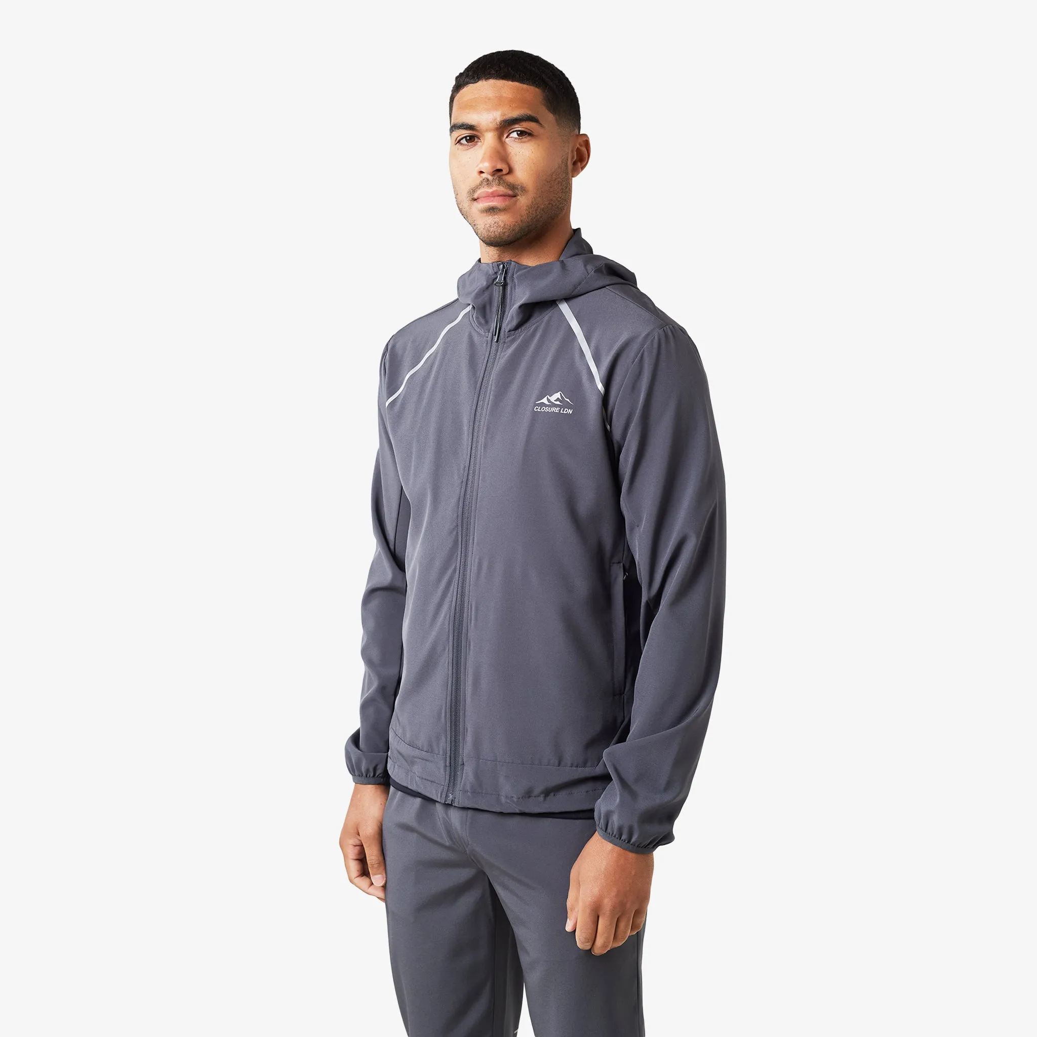 Stylish Outer Layer Reflective Core Windbreaker | Charcoal
