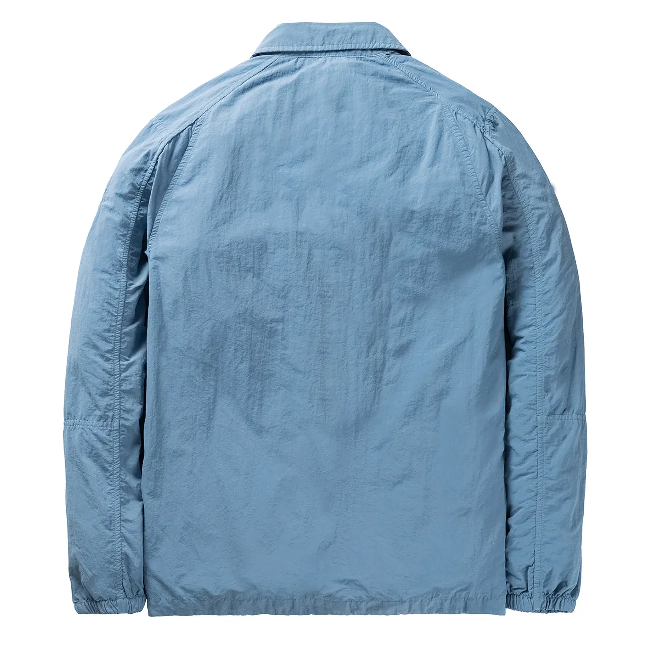 Winter Retreat Simple Style Left Hand Sesia Overshirt Mid Blue