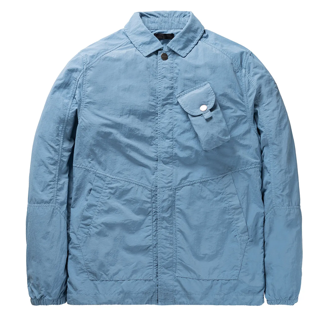 Left Hand Sesia Overshirt Mid Blue Wardrobe Essential Split hem