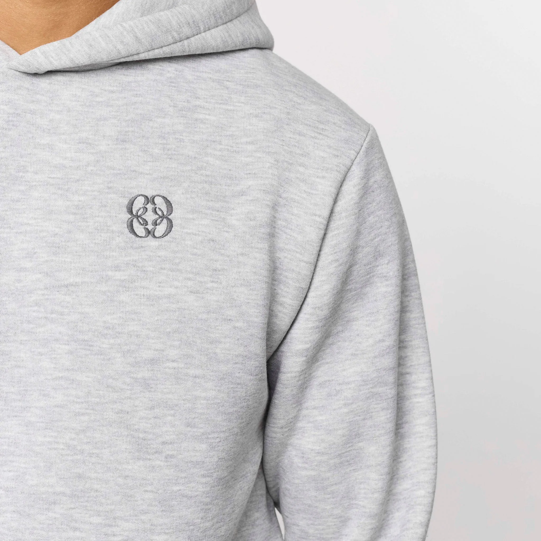 Comfort Wear Trendy Outerwear Icon Back Print Relaxed Hoodie | Grey Marl