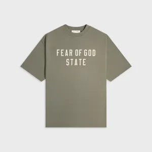 Subtle Embroidery Essentials 90S Fit Tee - Moss