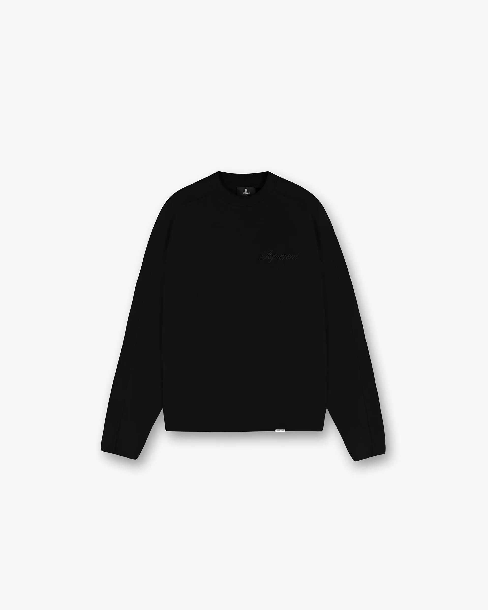 Simple and Chic Comfy Vibe Waffle Long Sleeve T-Shirt - Black