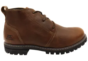 Cushioned heel Neutral Build Bradok Lee Mens Comfortable Leather Lace Up Boots Made In Brazil