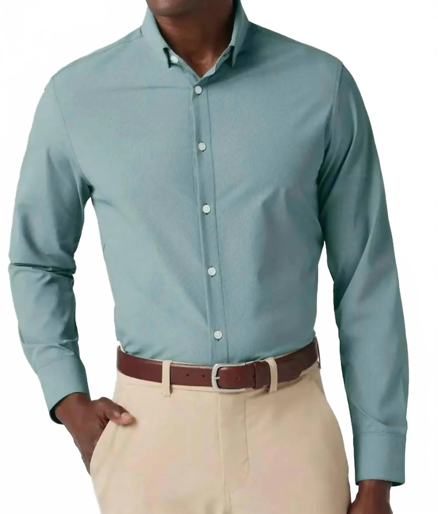 Leeward Tech Shirt In Hunter  Green Straton Check Timeless elegance Polished Look