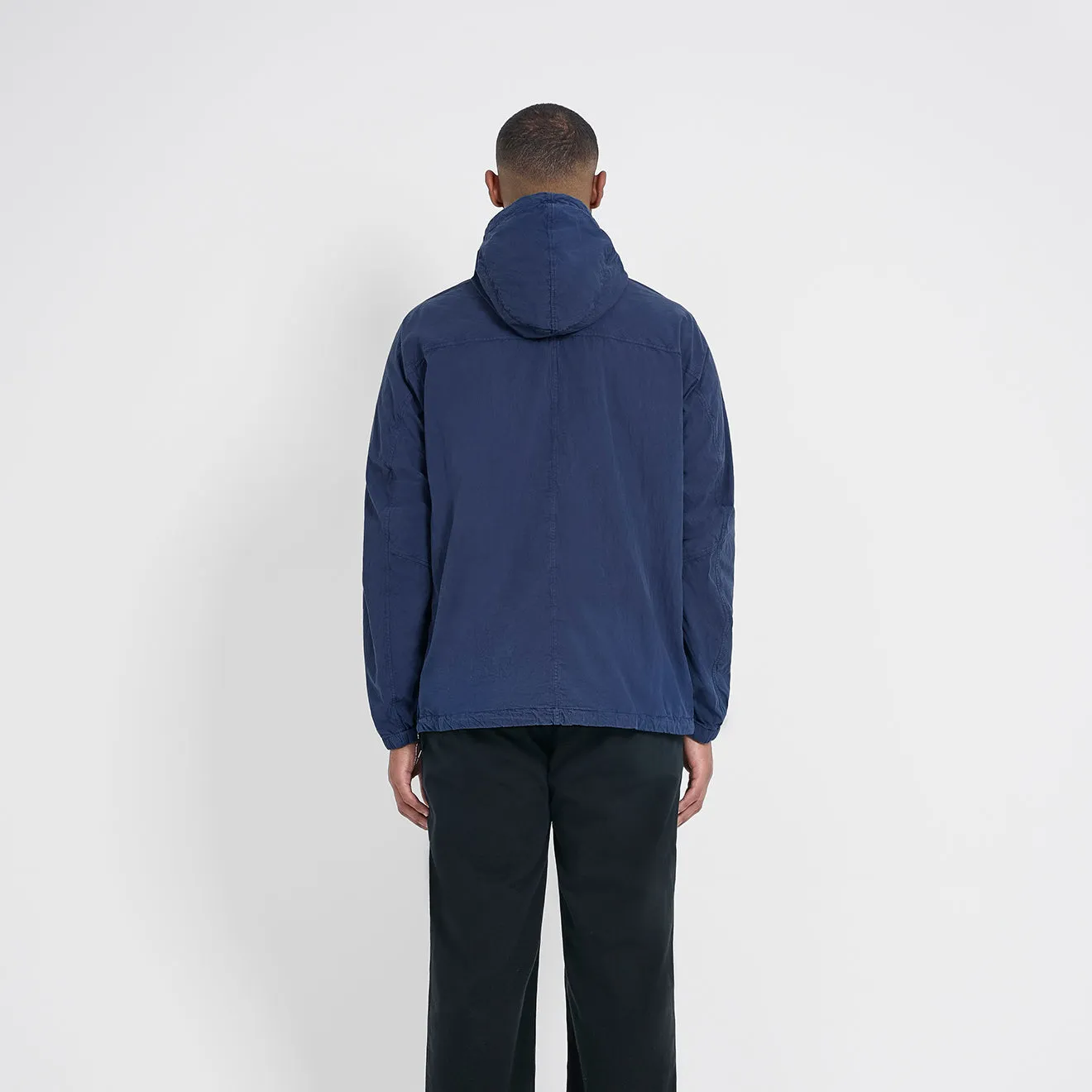 Left Hand Adda Smock Navy Cozy Hood Detail