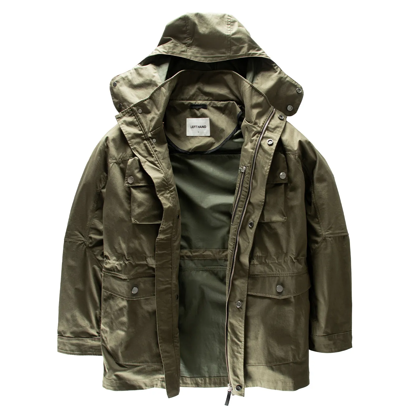 Waterproof Zipper Many Pockets Left Hand Figna Field Jacket Olive