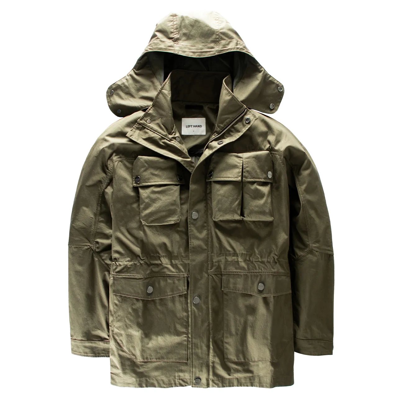Two Way Zipper Stretch Weave Fabric Left Hand Figna Field Jacket Olive