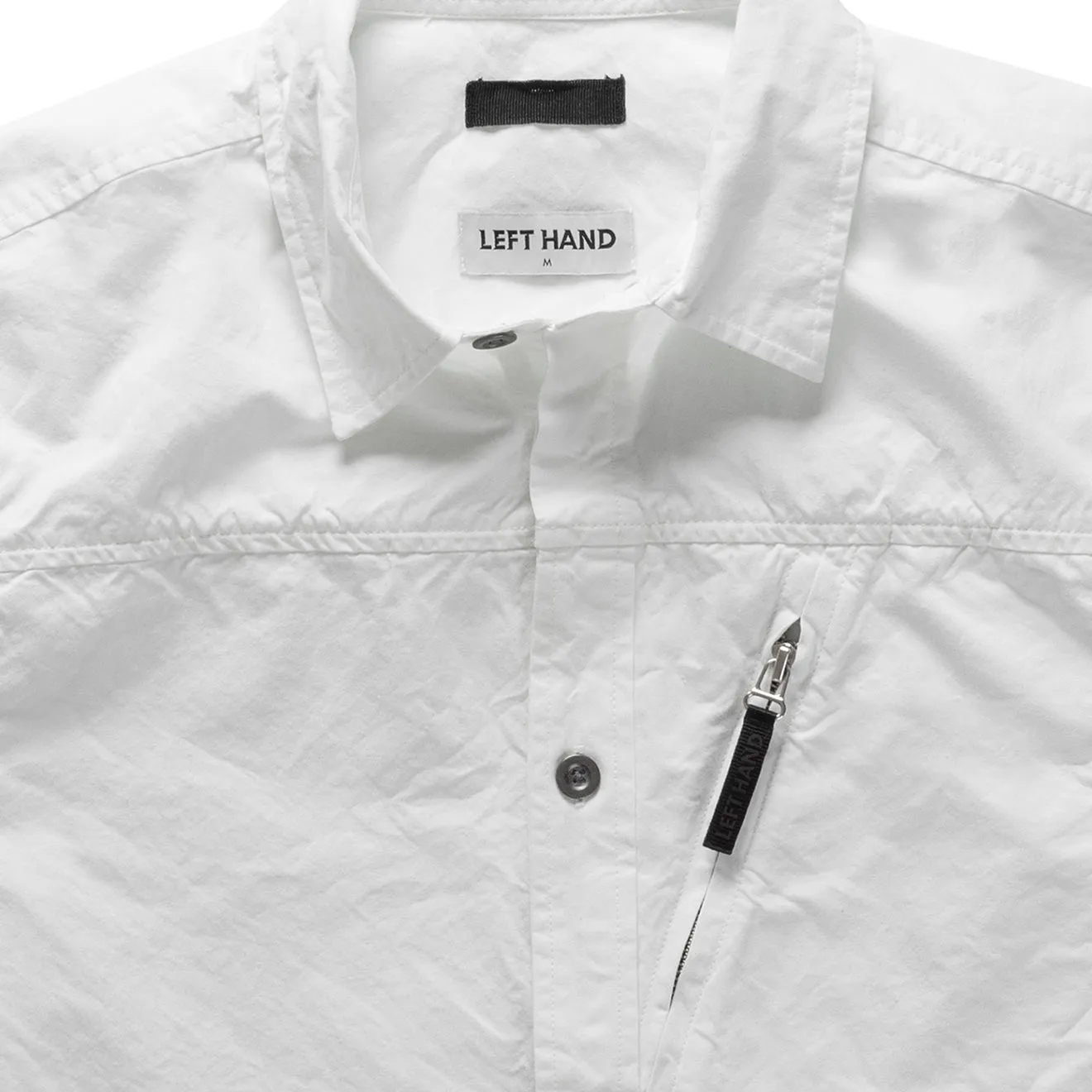 Sustainable Weave Left Hand Zip Pocket Shirt Off White