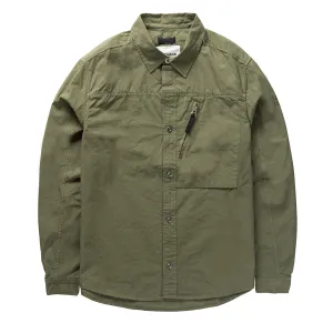 Non Chafe Seams Designer Touch Left Hand Zip Pocket Shirt Olive