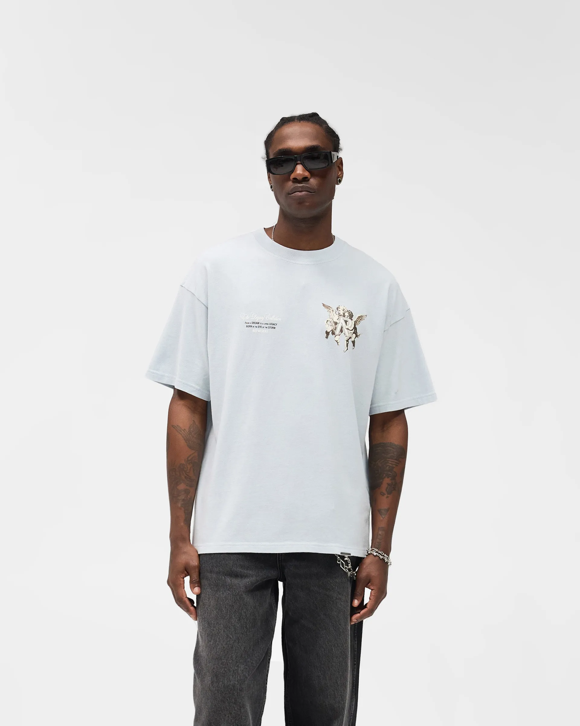 Effortless Look Trendy Casual Wear Legacy Cherubs T-Shirt - Cloud