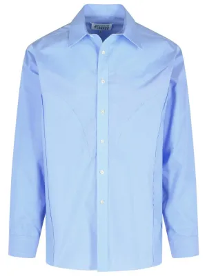 Light Blue Cotton Shirt Everyday Layer Versatile Layering Piece