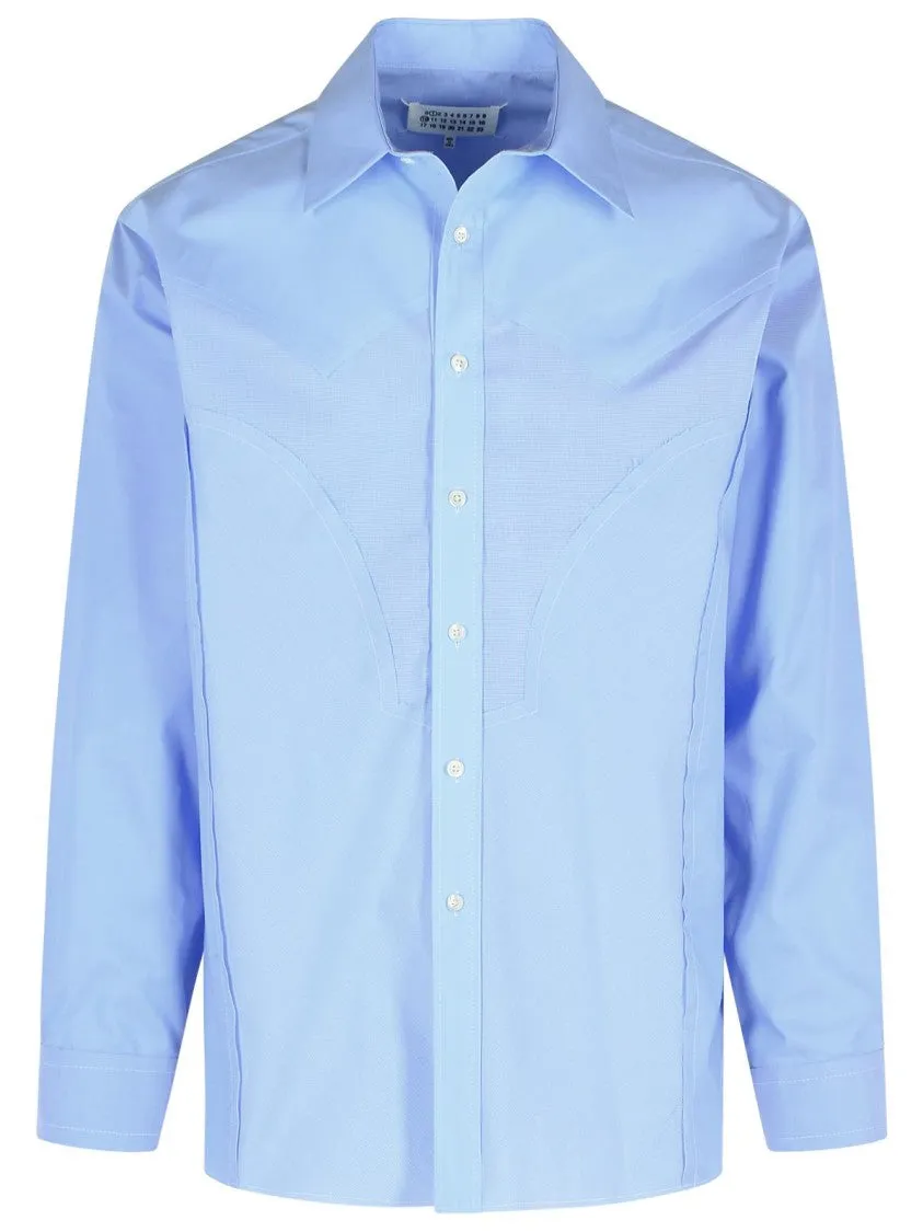 Neutral Tones Creative Professional Light Blue Cotton Shirt