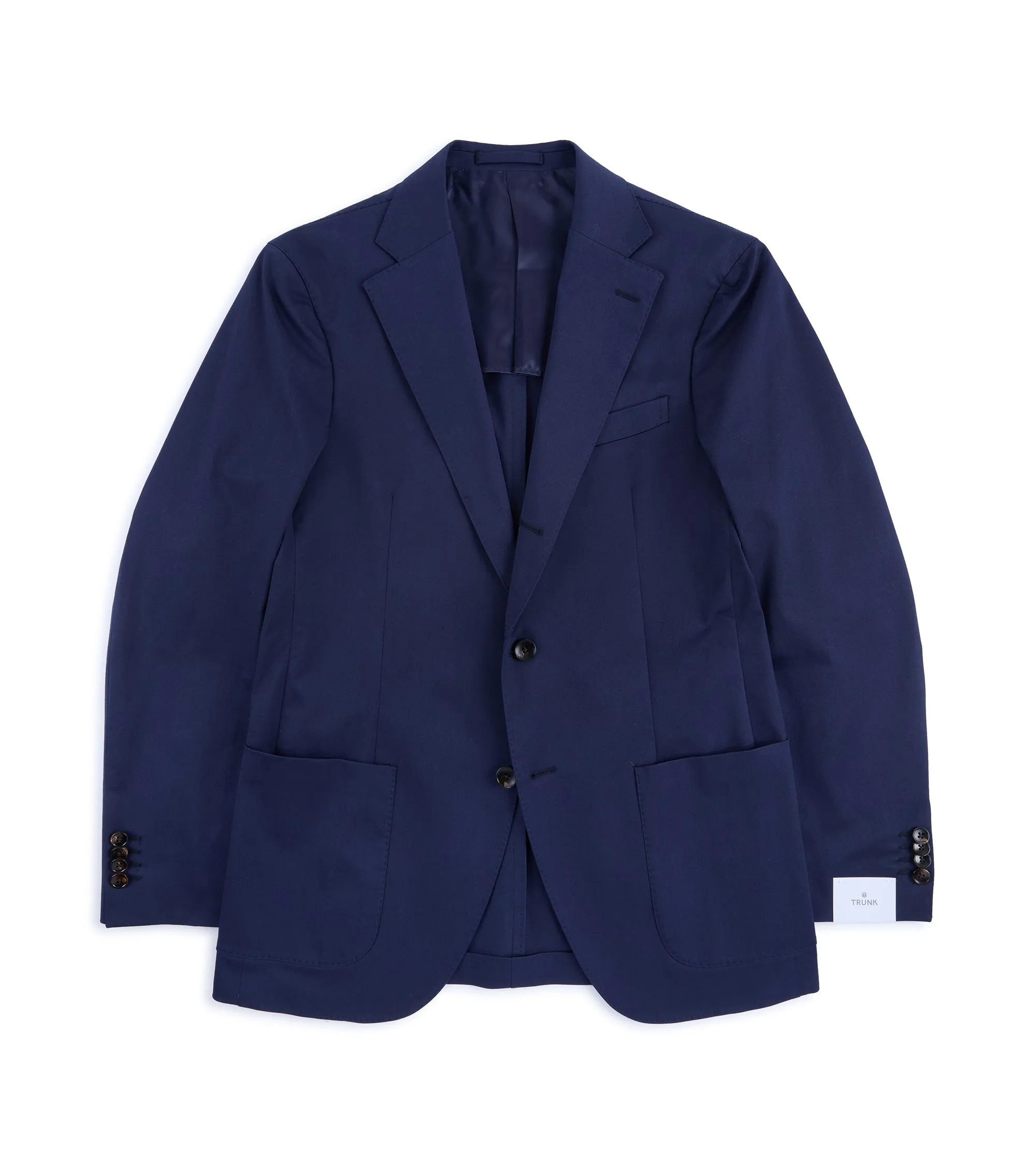 Seamless construction Trunk Walbrook Cotton Suit Jacket: Navy
