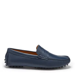 Penny Driving Loafers, french navy leather Toe Strong