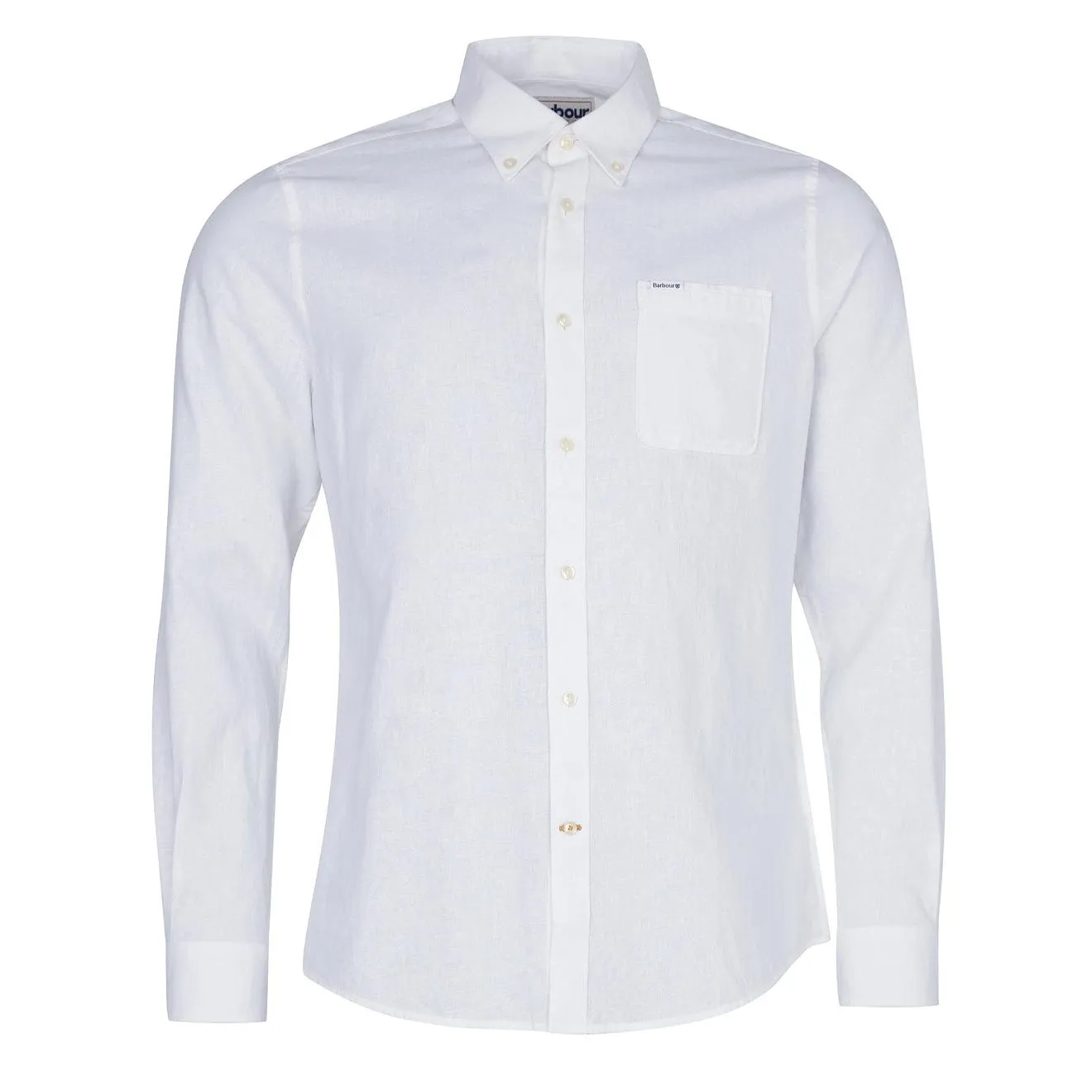 Barbour Nelson Tailored Shirt White Hooded Neckline