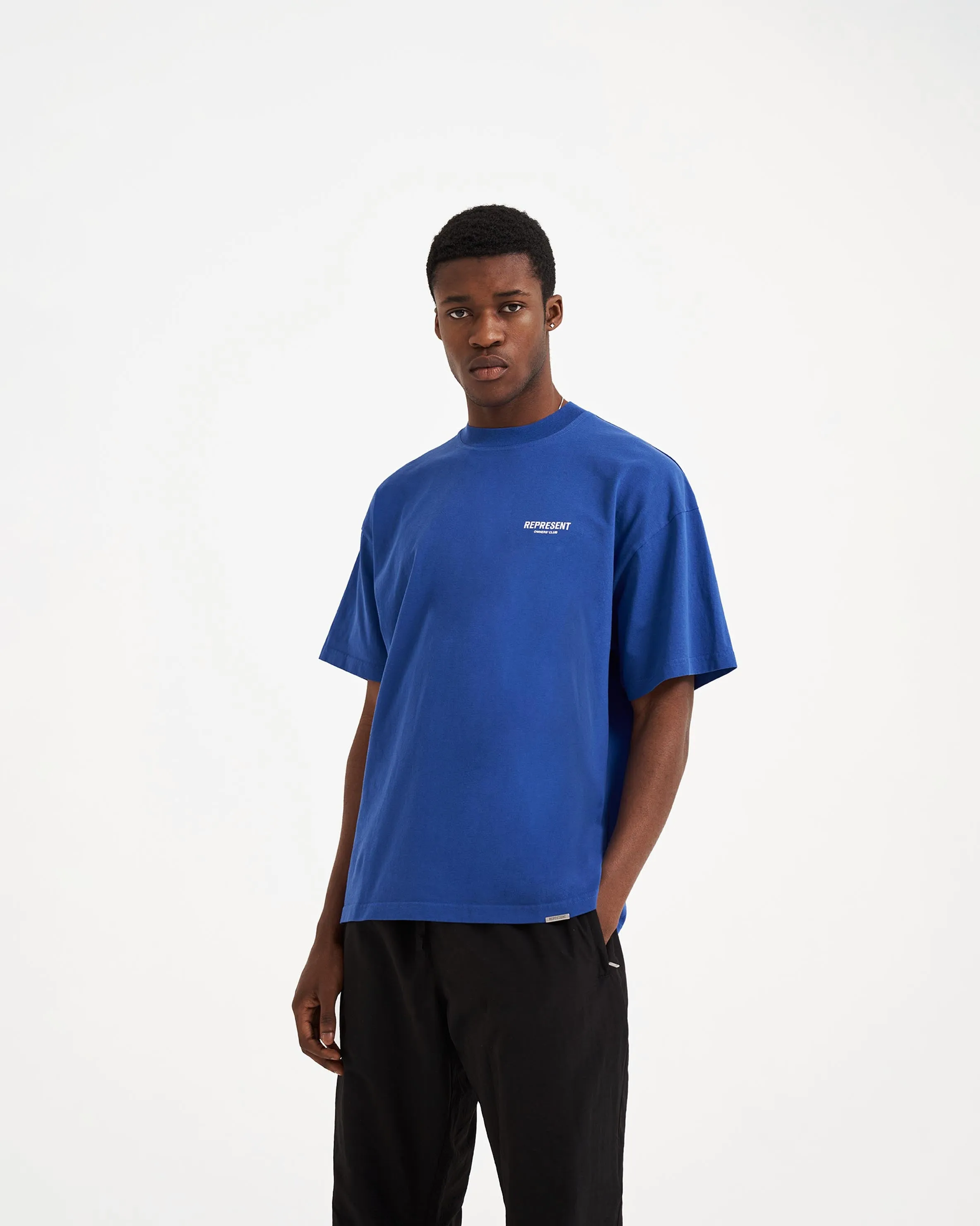 Represent Owners Club T-Shirt - Cobalt Breathable Cotton Fabric