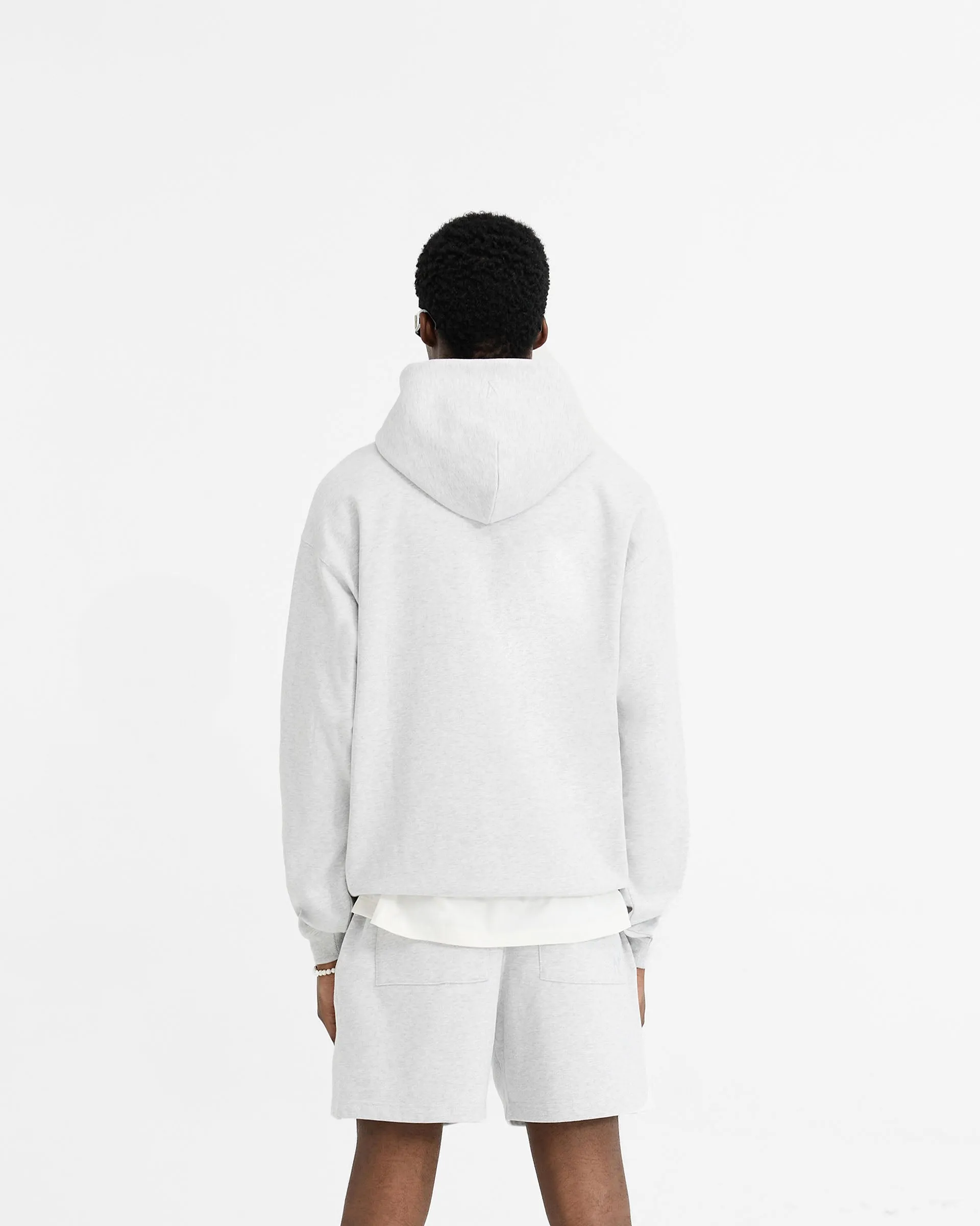 Brand Identity Basic Wear Initial Oversized Hoodie - Ice Grey Marl