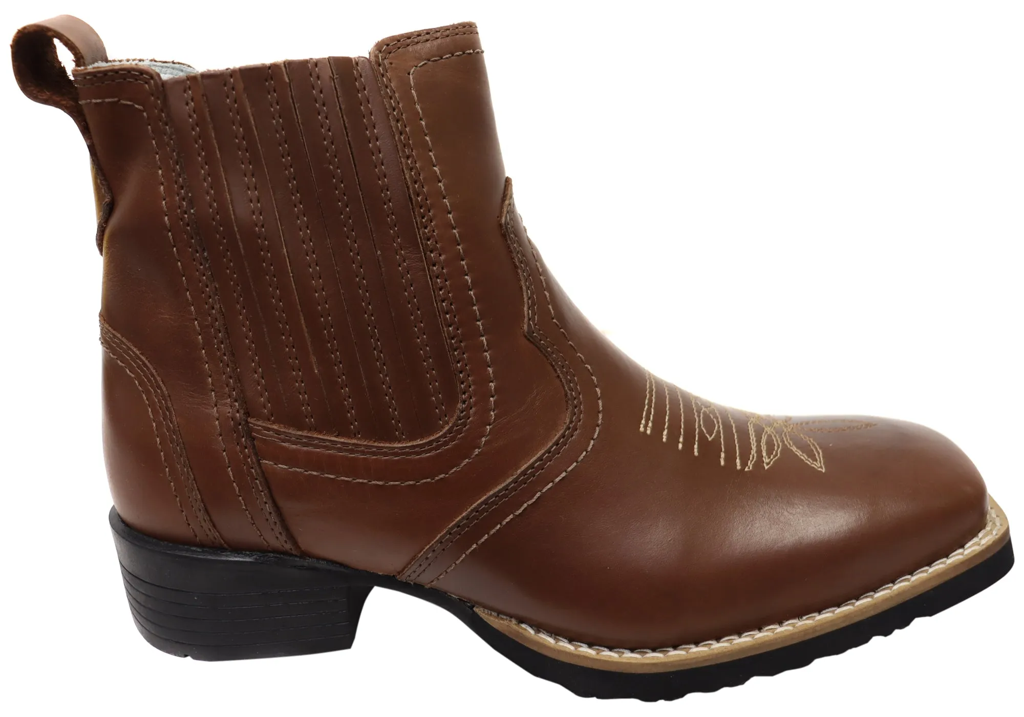 Work Utility D Milton Ace Mens Leather Comfortable Western Cowboy Chelsea Boots