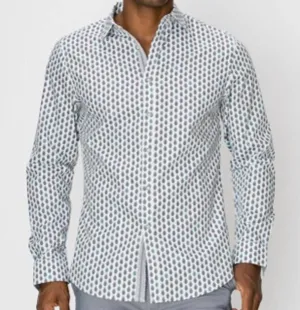 Pineapple Button Down Dress Shirt In White Versatile Wear