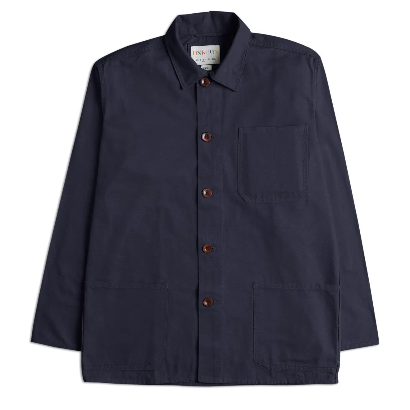 Uskees 3001 Buttoned Overshirt Midnight Blue Non Iron Yoke Design