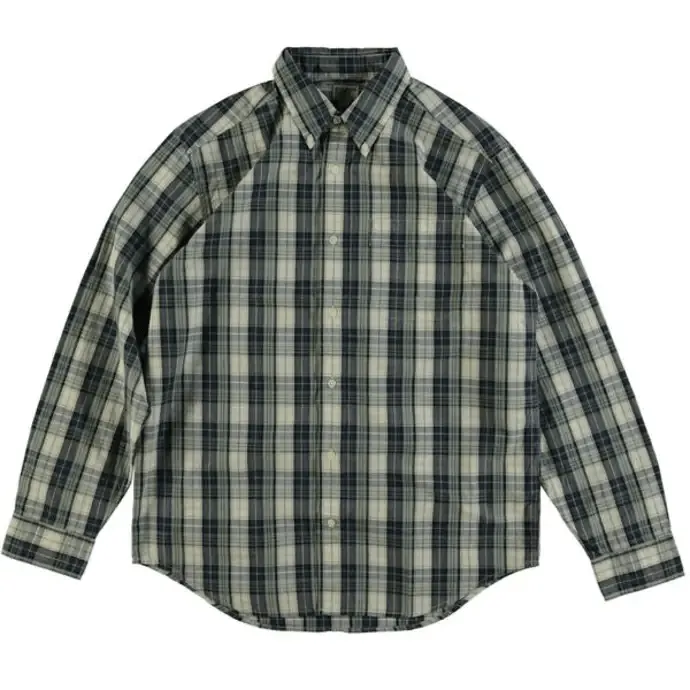 Filson Sutter Sport Shirt Off White/Blue/Green Fashionable Pick Embellished Neckline