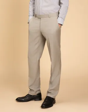 Lotus Beige Sharkskin Suit Trouser Casual Style