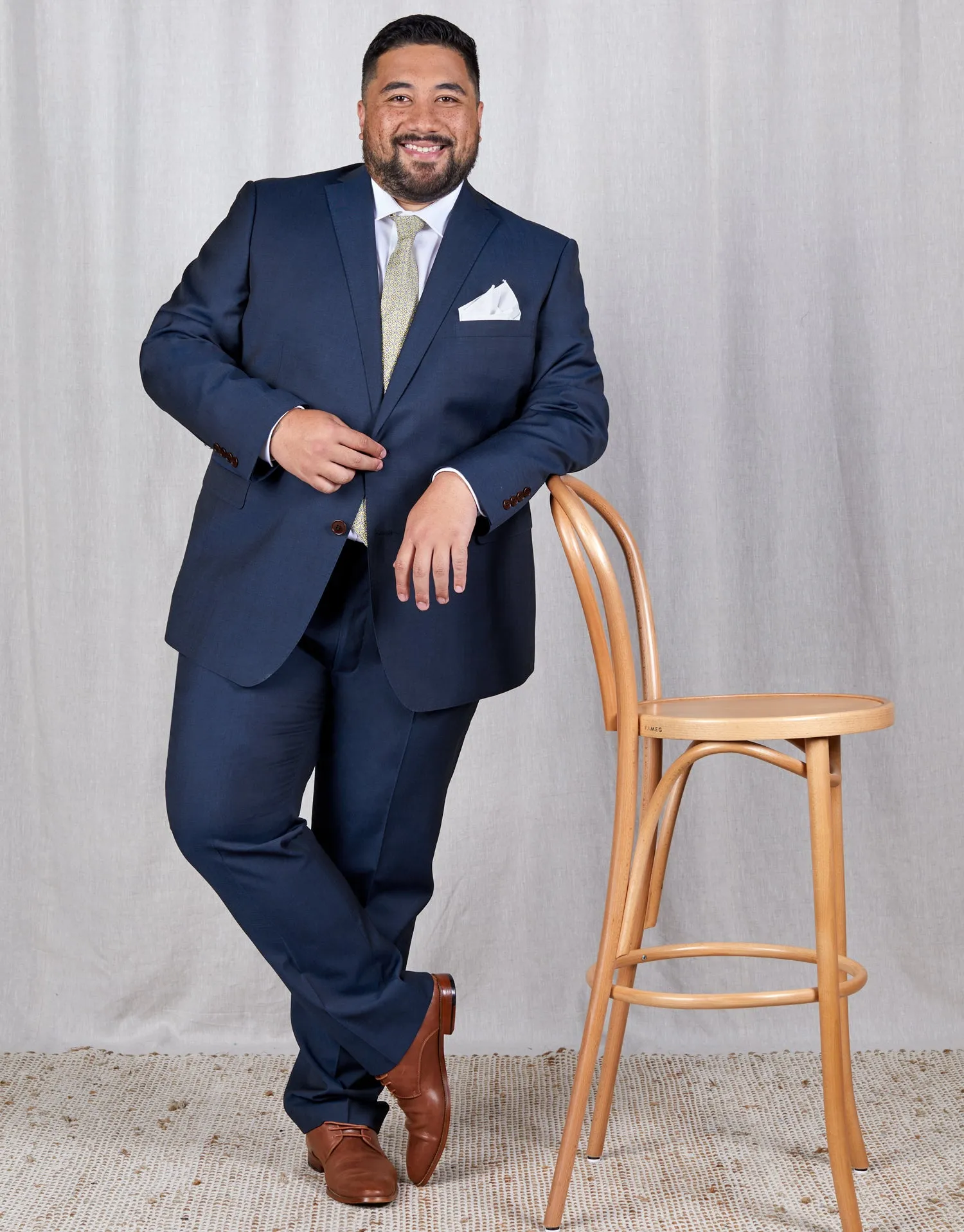 Lotus Blue Contrast Twill Suit Trouser LowProfileWaistband Functional Fashion