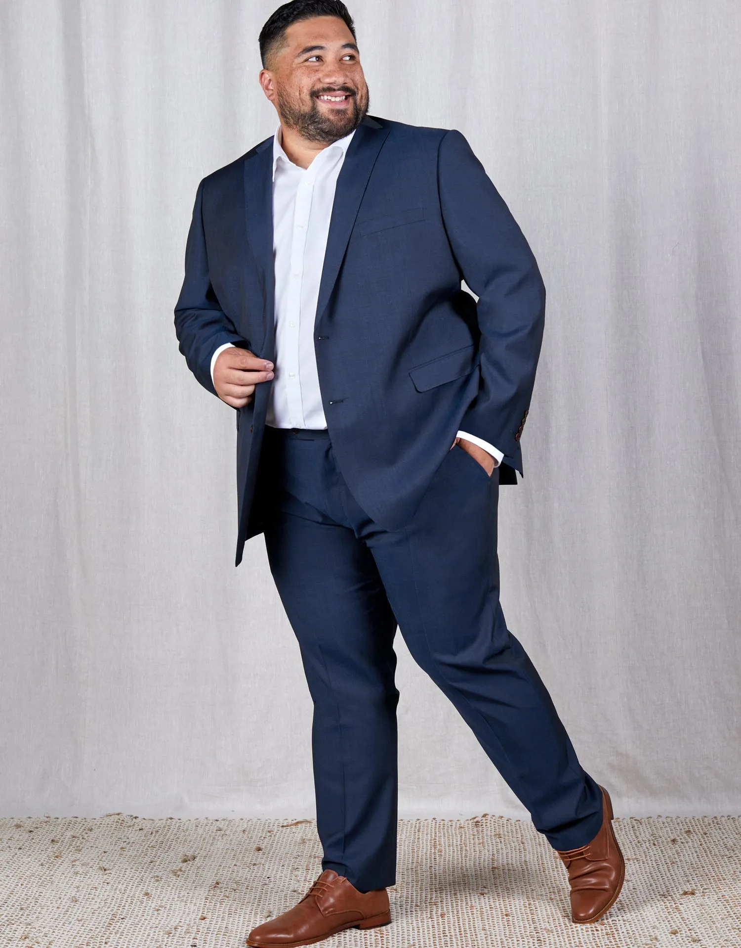 Relaxed fit wear Lotus Blue Contrast Twill Suit Trouser