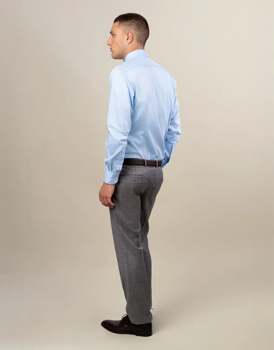 Lotus Grey & Blue Glen Check Trouser Sporty Comfort Fit