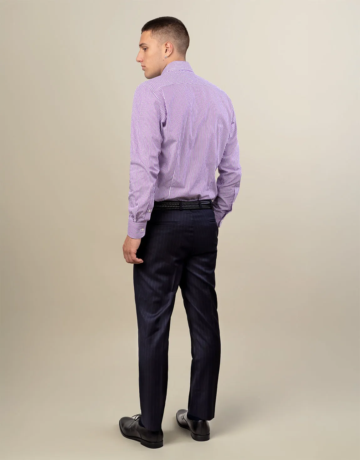 Lotus Navy Pinstripe Suit Trouser Casual Comfort Layers