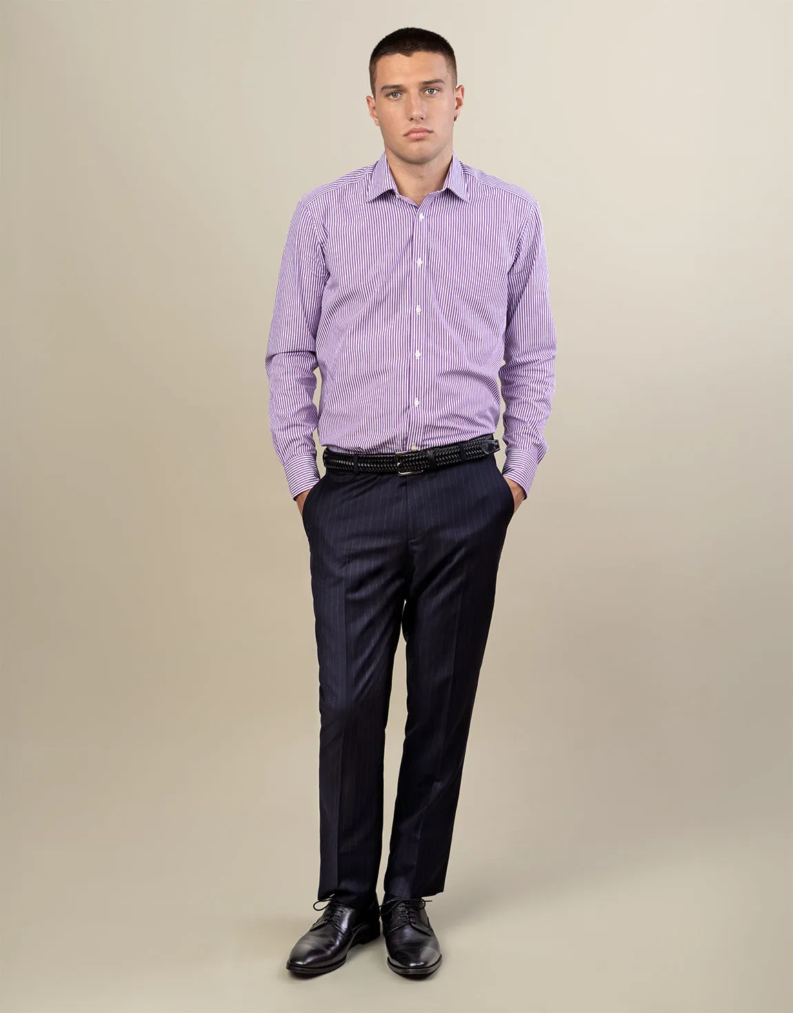 Lotus Navy Pinstripe Suit Trouser Timeless Comfort All Occasion