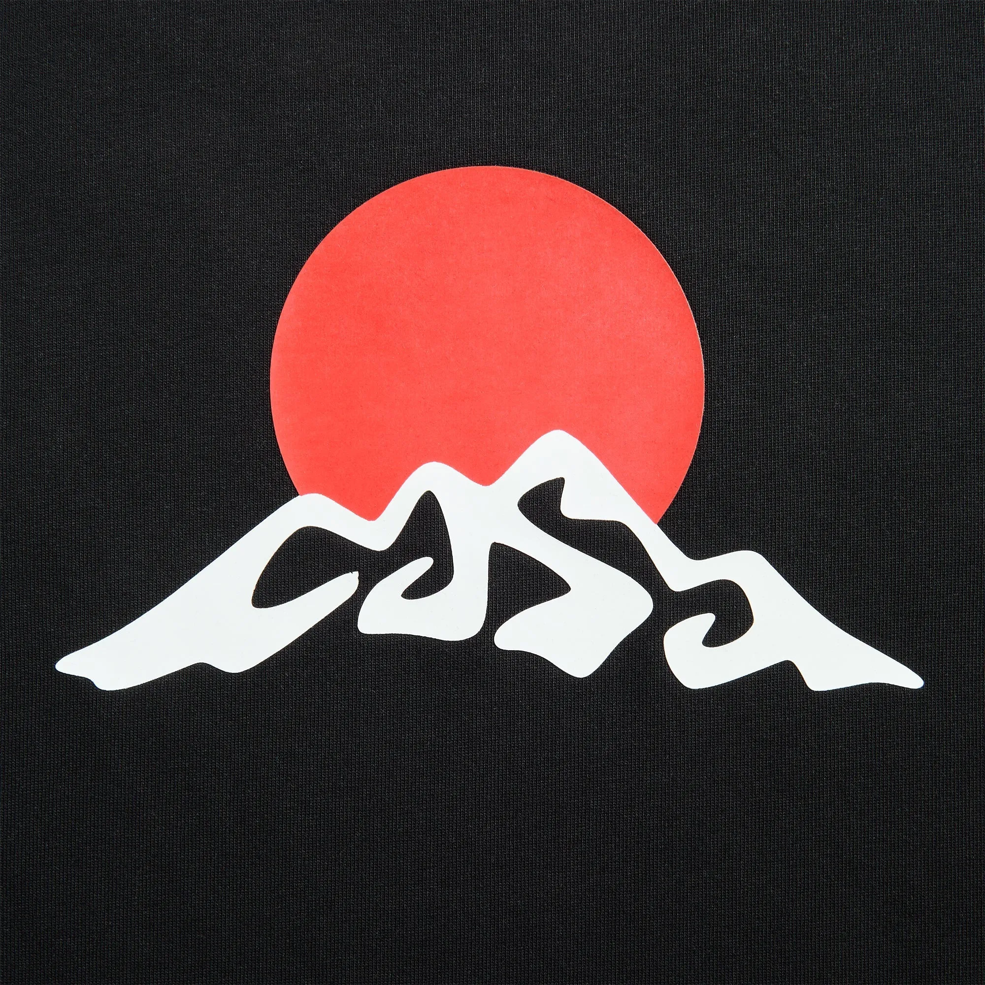 Casual All-Day Comfort Design Casablanca Montagne White Snow Printed Tee - Black