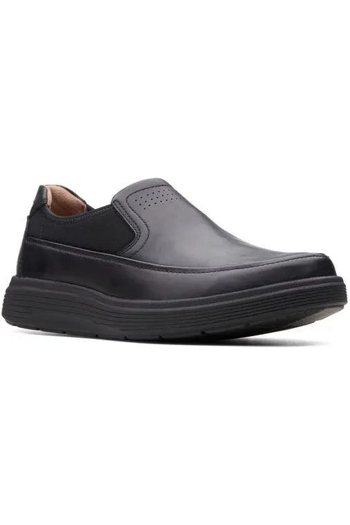 Clarks Un Abode Go in Black leather Extra Wide Comfortable