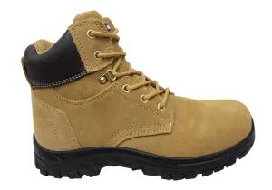 Mack Mens Leather Carpenter Lace Up Zip Safety Boots All Terrain Grip Shock Absorbing Rough Terrain