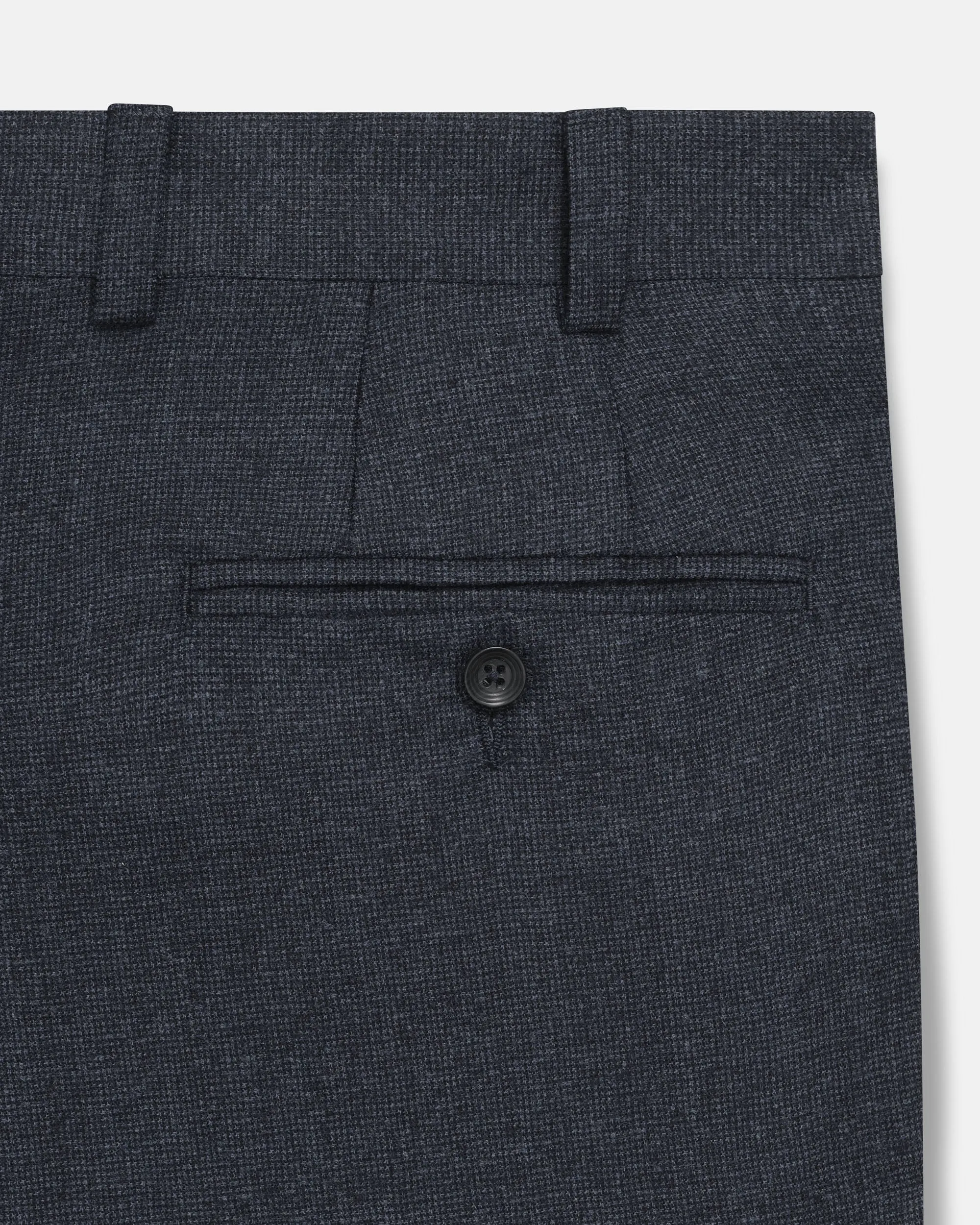 Made-in-Canada Blue Ticweave Wool Trouser Reflective details