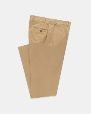 Made-in-Canada Gold Cotton Drill Cloth Trousers Layered Panel Design Chic Design