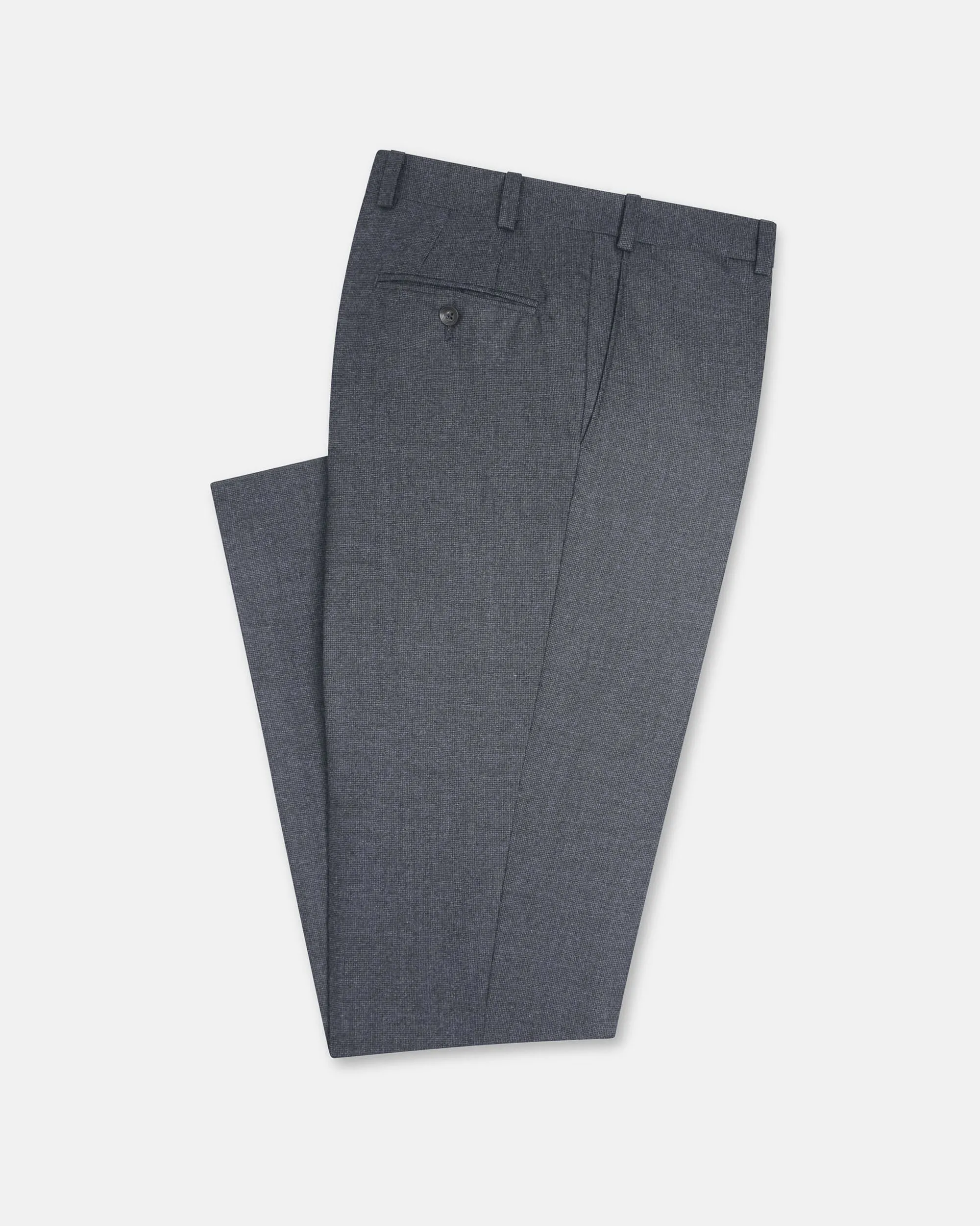 Made-in-Canada Gray Ticweave Wool Trouser Sporty Layers Flexible Use