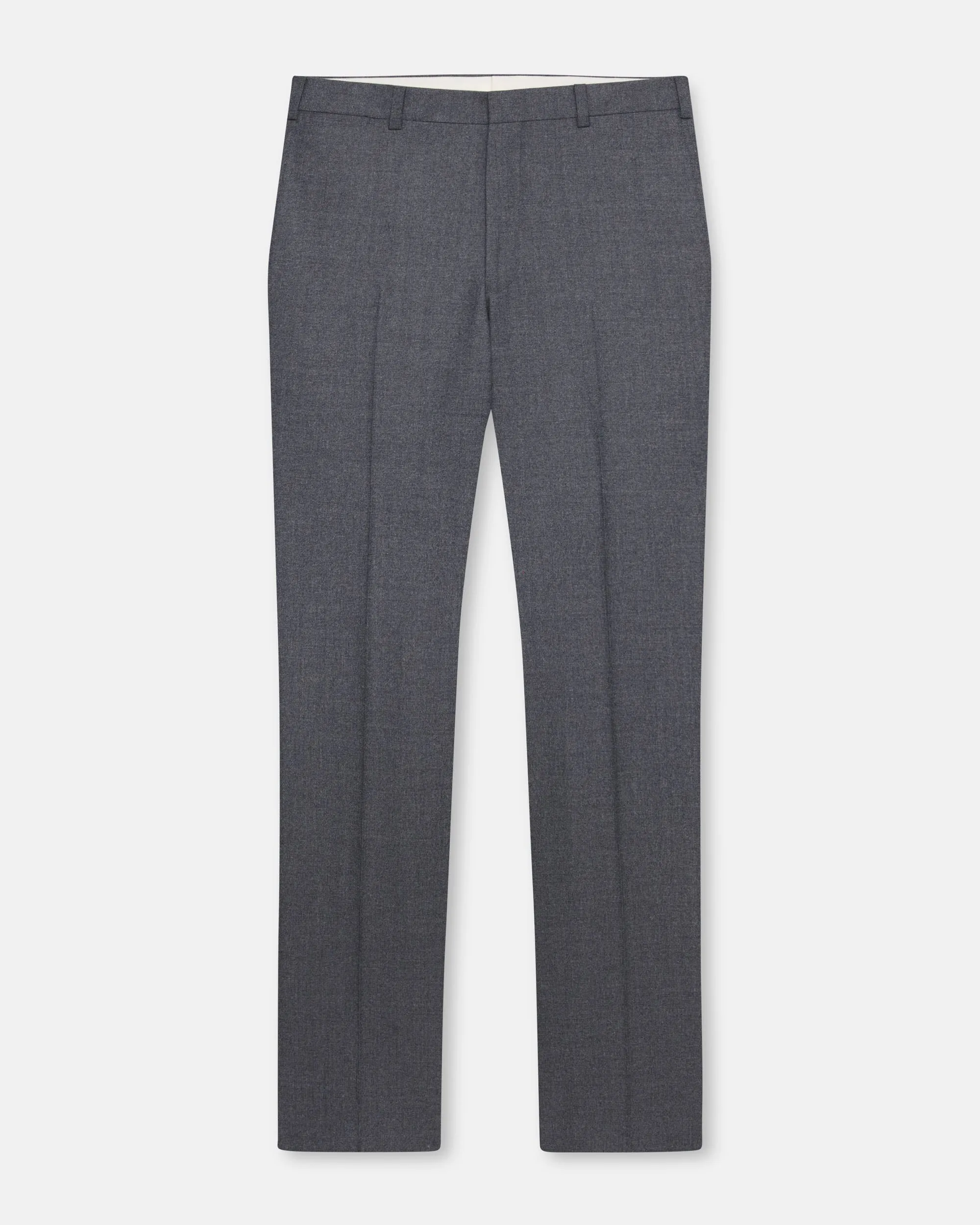 Made-in-Canada Gray Ticweave Wool Trouser Rubberized grip