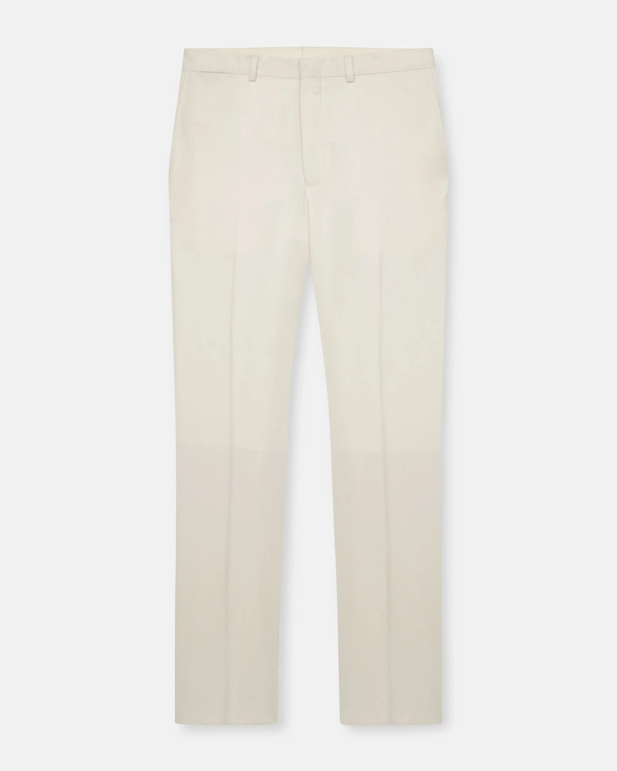 Easy Stretch NonSlipInnerGrip Made-in-Canada White Wool Flannel Trouser