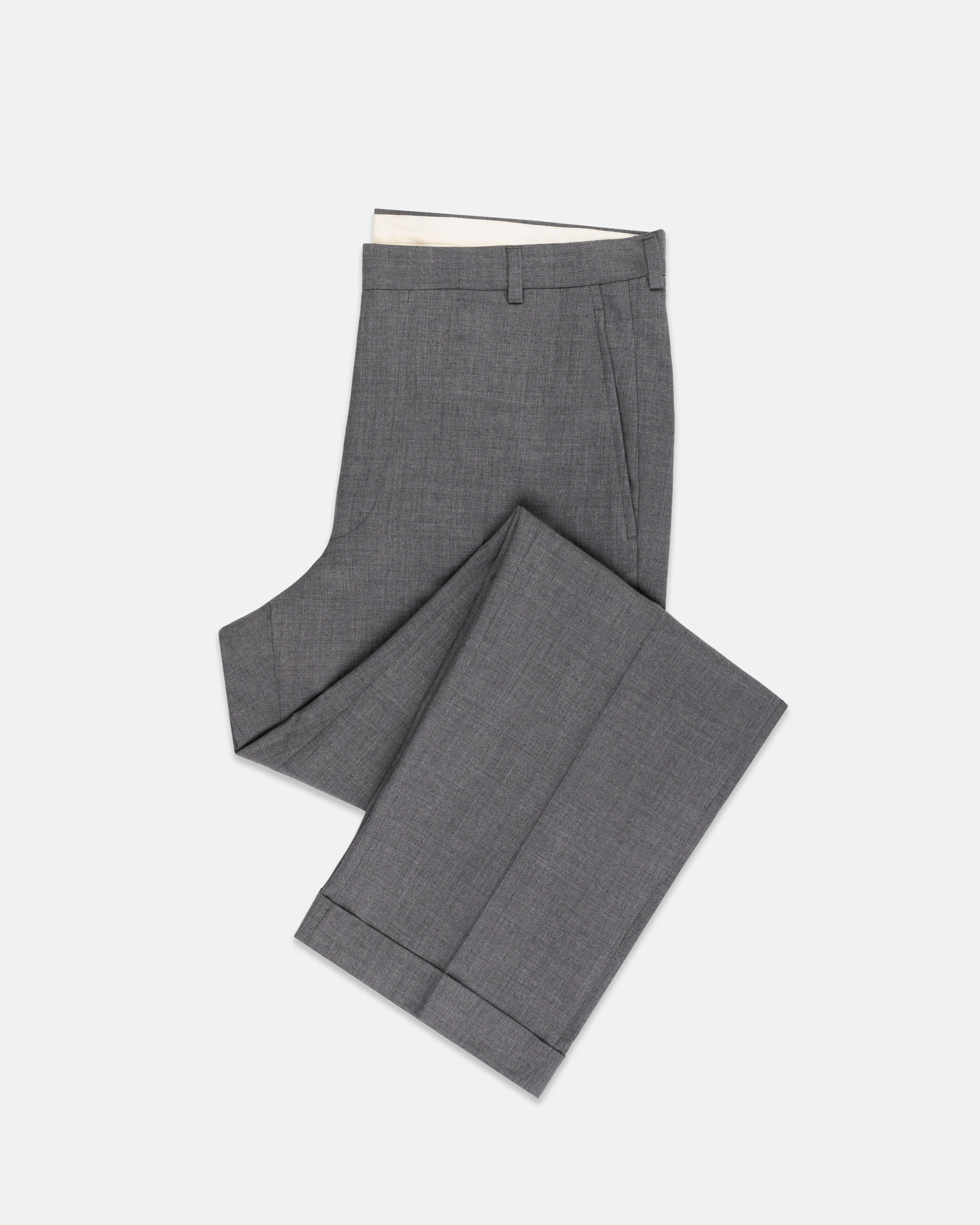 Made-in-USA Medium Grey Fox Air Wool Trouser SecureCargoPockets Rugged Wear