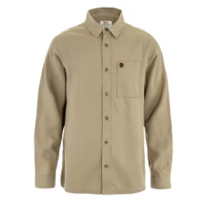 Fjallraven Ovik Relaxed Hemp Shirt LS Sand Stone Eye-Catching Pattern