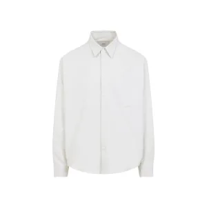 Oversized style Embossed Adc Light Ivory Cotton Shirt
