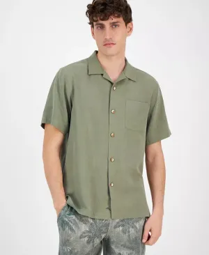 Tommy Bahama Al Fresco Tropics Shirt MensGreen Short Sleeve Button Up UPS471 Ergonomic Sleeve Cut